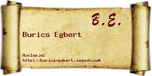 Burics Egbert névjegykártya